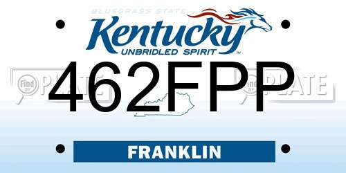 462FPP Kentucky License Plate