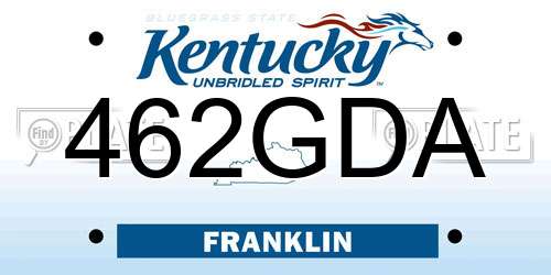 462GDA Kentucky License Plate