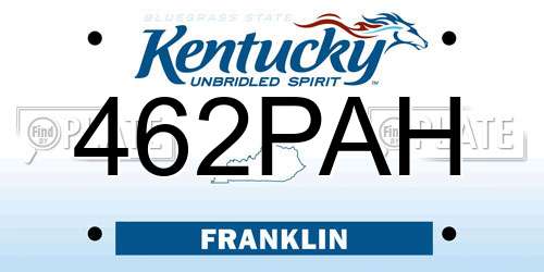 462PAH Kentucky License Plate