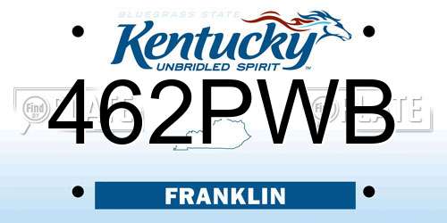 462PWB Kentucky License Plate