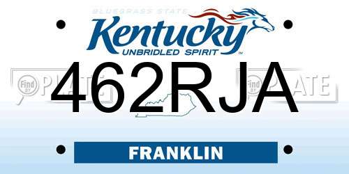 462RJA Kentucky License Plate