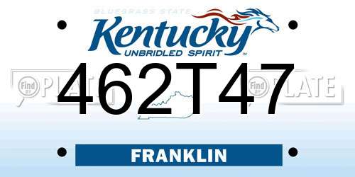 462T47 Kentucky License Plate