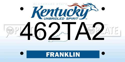 462TA2 Kentucky License Plate