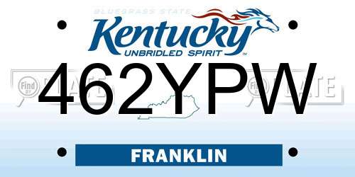 462YPW Kentucky License Plate