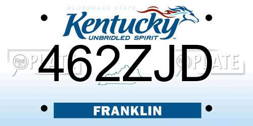 462ZJD Kentucky License Plate