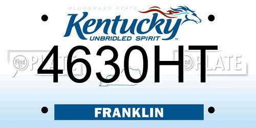 4630HT Kentucky License Plate