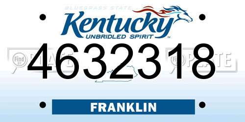 4632318 Kentucky License Plate