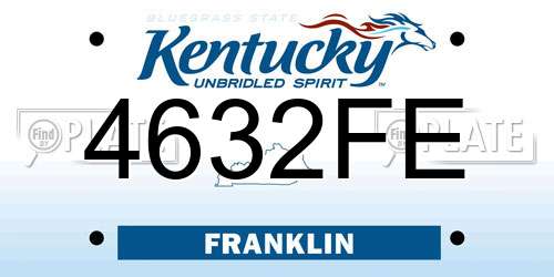 4632FE Kentucky License Plate