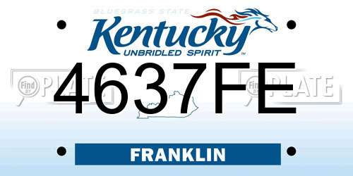 4637FE Kentucky License Plate