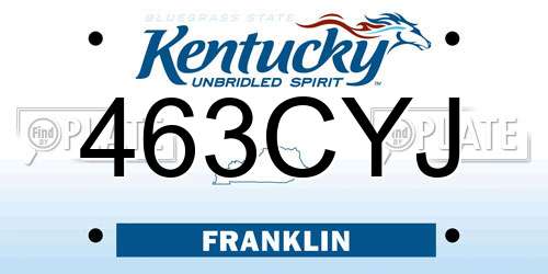 463CYJ Kentucky License Plate