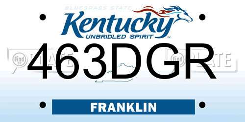 463DGR Kentucky License Plate