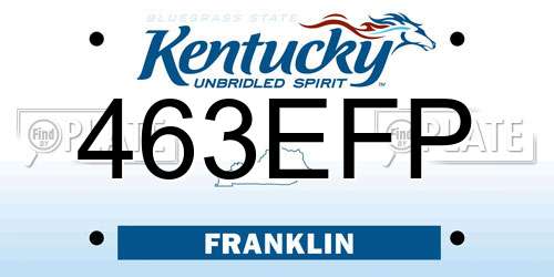 463EFP Kentucky License Plate