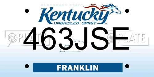463JSE Kentucky License Plate