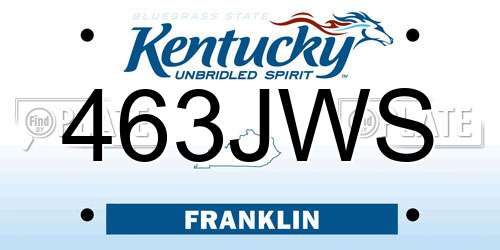 463JWS Kentucky License Plate