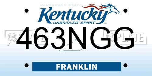 463NGG Kentucky License Plate