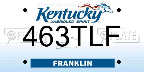 463TLF Kentucky License Plate