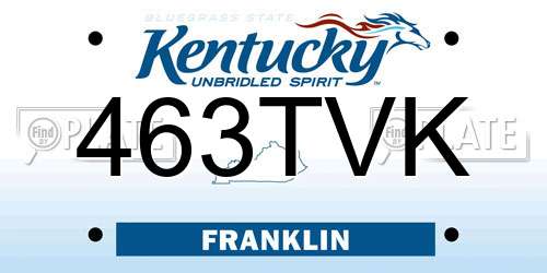 463TVK Kentucky License Plate
