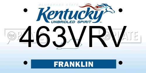 463VRV Kentucky License Plate