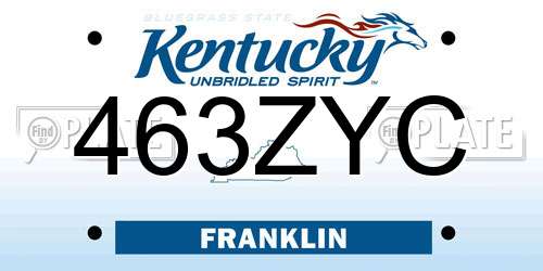 463ZYC Kentucky License Plate