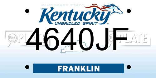 4640JF Kentucky License Plate