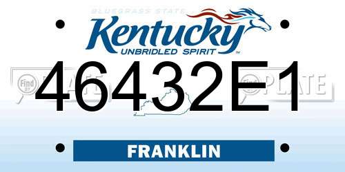 46432E1 Kentucky License Plate