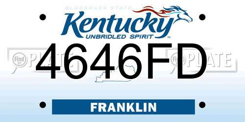 4646FD Kentucky License Plate