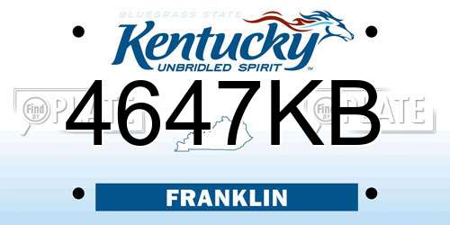 4647KB Kentucky License Plate