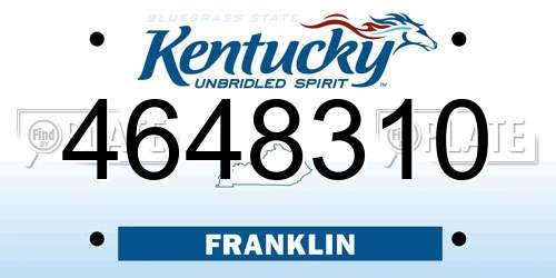4648310 Kentucky License Plate