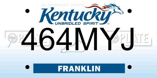 464MYJ Kentucky License Plate
