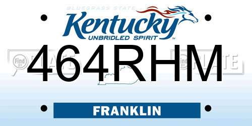 464RHM Kentucky License Plate