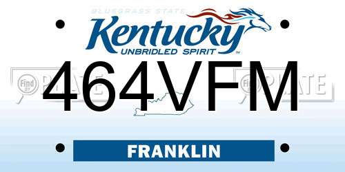 464VFM Kentucky License Plate
