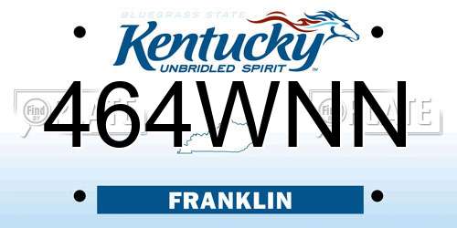 464WNN Kentucky License Plate