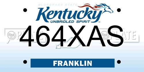 464XAS Kentucky License Plate