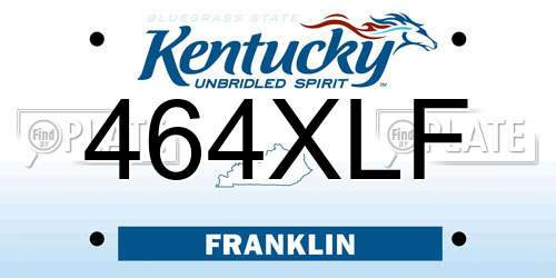 464XLF Kentucky License Plate