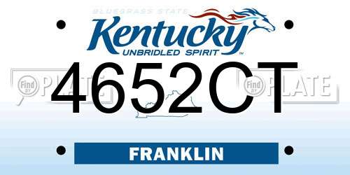 4652CT Kentucky License Plate