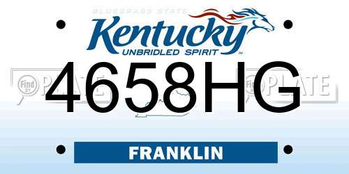 4658HG Kentucky License Plate