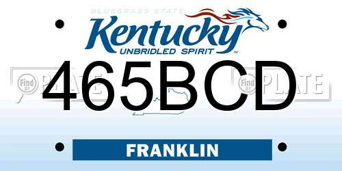 465BCD Kentucky License Plate
