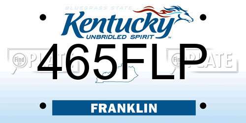 465FLP Kentucky License Plate