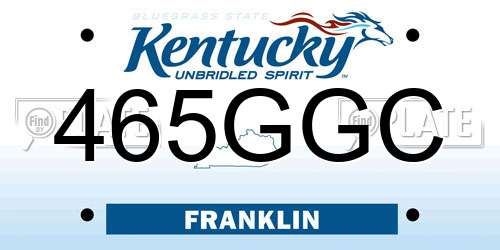 465GGC Kentucky License Plate