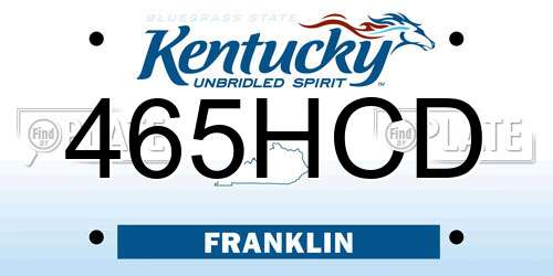 465HCD Kentucky License Plate