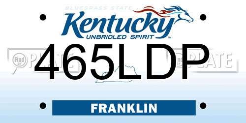 465LDP Kentucky License Plate