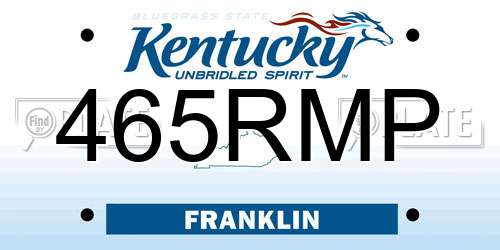 465RMP Kentucky License Plate