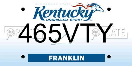 465VTY Kentucky License Plate
