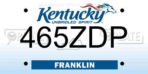 465ZDP Kentucky License Plate