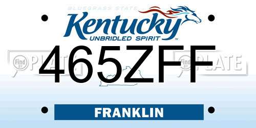 465ZFF Kentucky License Plate