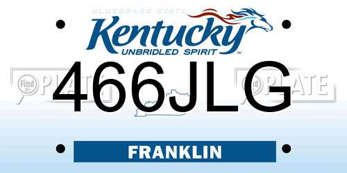 466JLG Kentucky License Plate