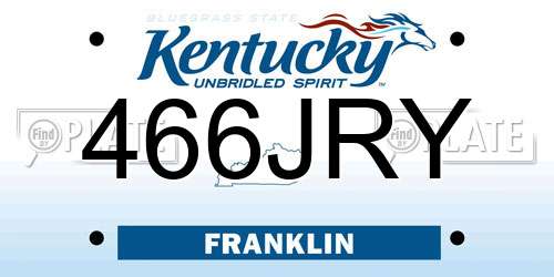 466JRY Kentucky License Plate