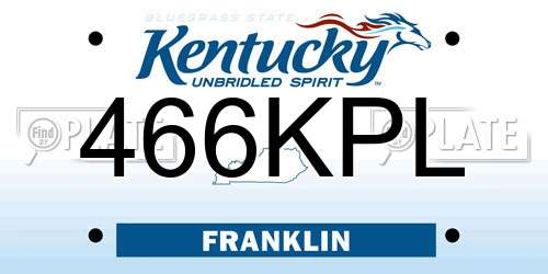 466KPL Kentucky License Plate
