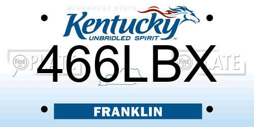 466LBX Kentucky License Plate
