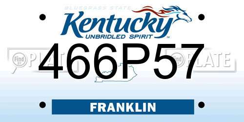 466P57 Kentucky License Plate